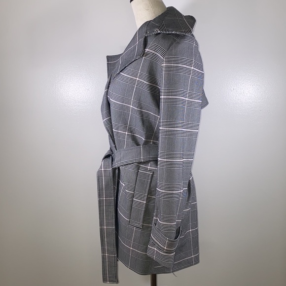 Carolina Belle plaid open front belted jacked size XS gray - Picture 6 of 13